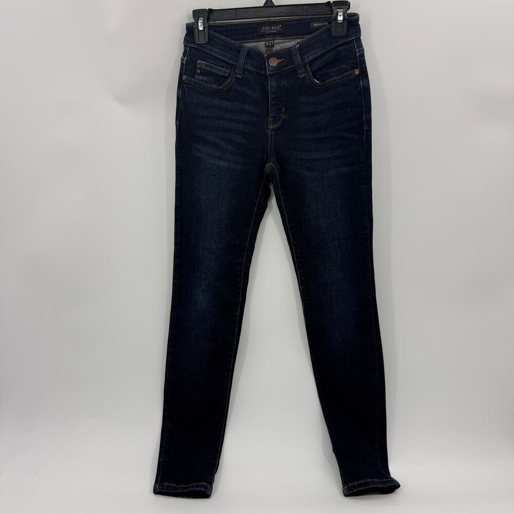JUDY BLUE Jeans Mid Rise Skinny Fit  Pant Women Size 27 Dark Wash Casual Chic